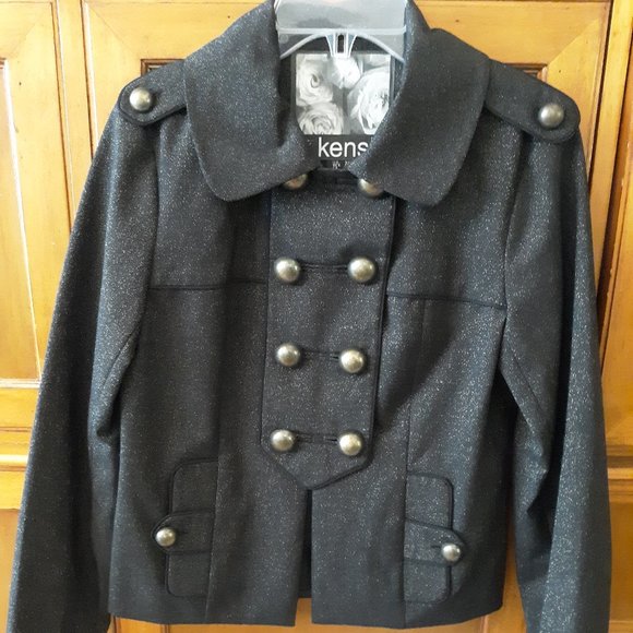 Kensie Black & Gold Women's Military Blazer Jacket Size XS - Picture 1 of 4